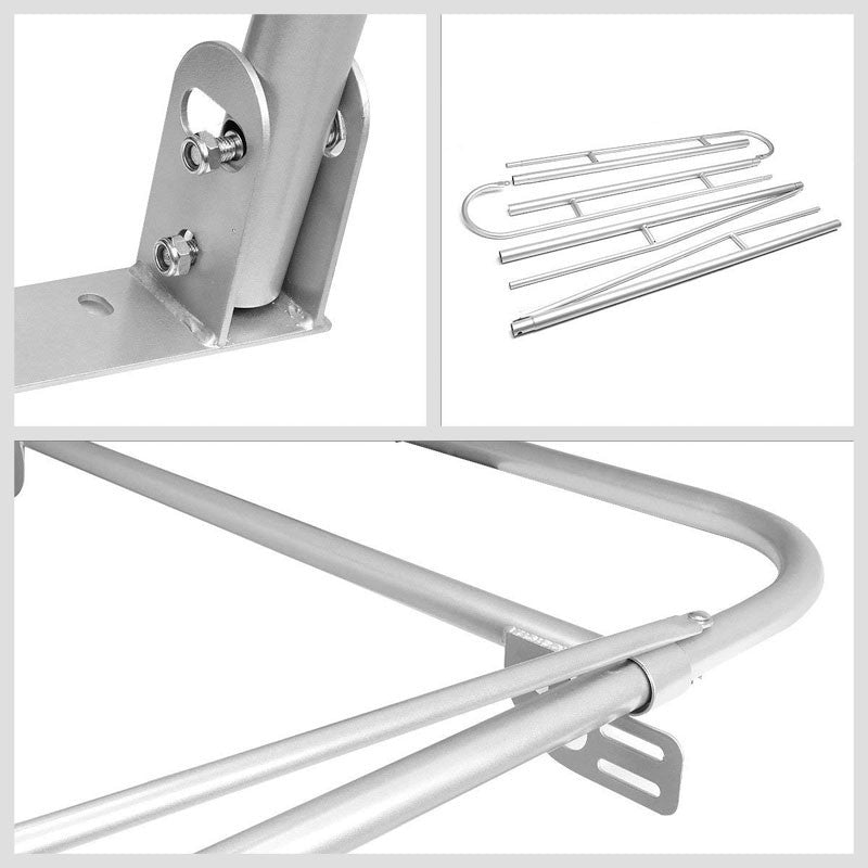 Universal Silver Adjust Pickup Truck Bed Ladder Rack Quad Utility Bar 132" x 57"-Exterior-BuildFastCar