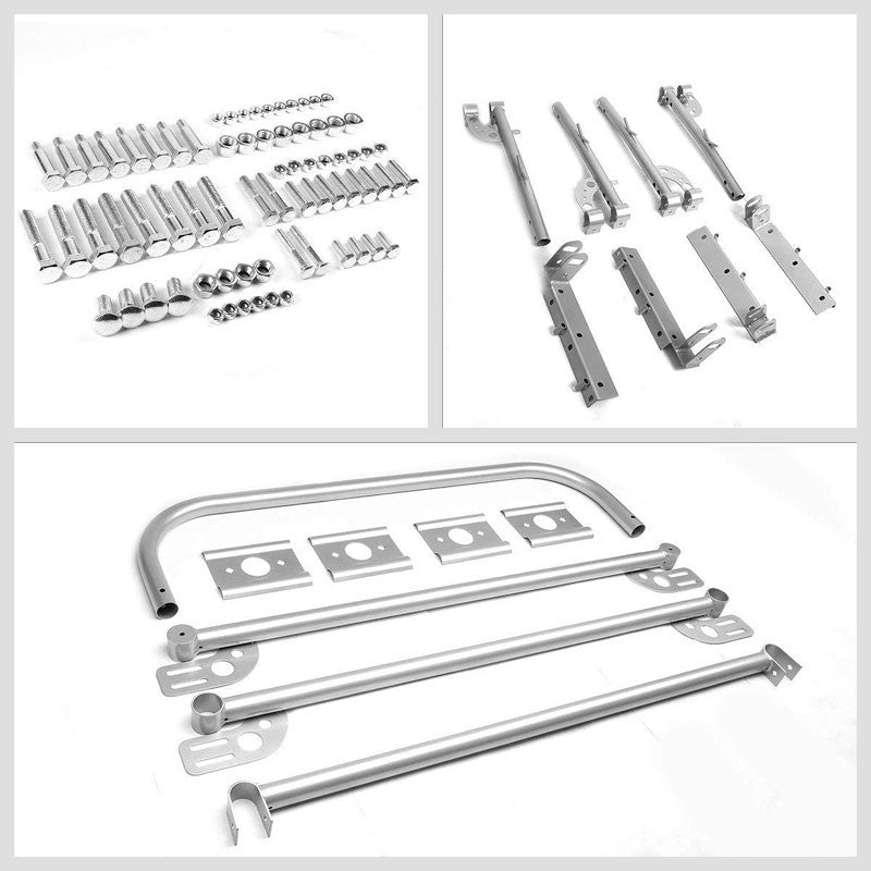 Universal Silver Adjust Pickup Truck Bed Ladder Rack Quad Utility Bar 132" x 57"-Exterior-BuildFastCar