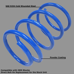Blue 1.5" Drop Manzo Race Sport Lowering Spring Kit work with 03-09 Mazda 3 2.0L/2.3L