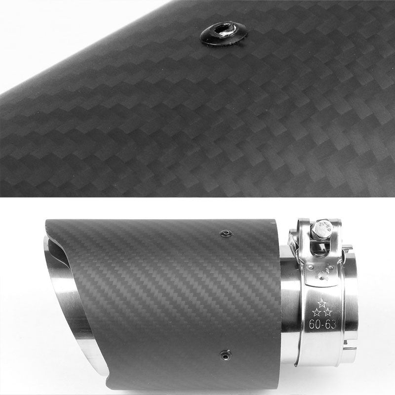 BFC-MUFT-CB-TY01 2.5"Pipe/3"Tip/3.5"OD Clamp-On Carbon Filber Pattern Exhaust Muffler End Tip