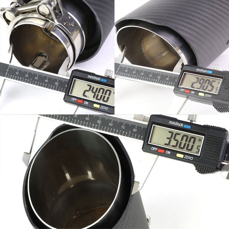 BFC-MUFT-CB-TY01 2.5"Pipe/3"Tip/3.5"OD Clamp-On Carbon Filber Pattern Exhaust Muffler End Tip