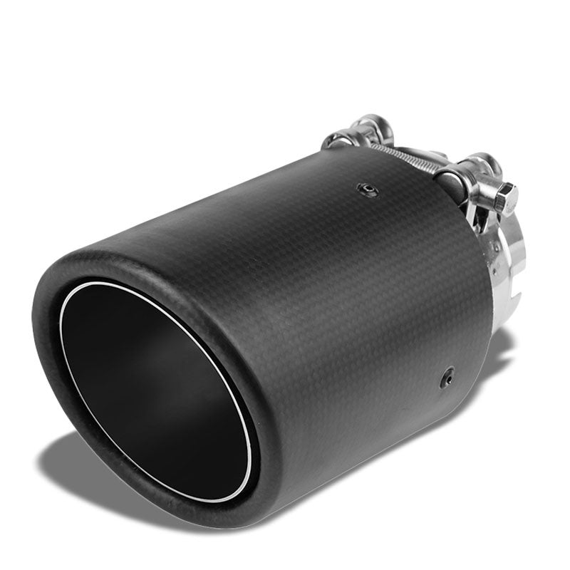 BFC-MUFT-CB-TY02 2.5"Pipe/2.75"Tip/3.5"OD Clamp-On Carbon Filber Pattern Exhaust Muffler End Tip