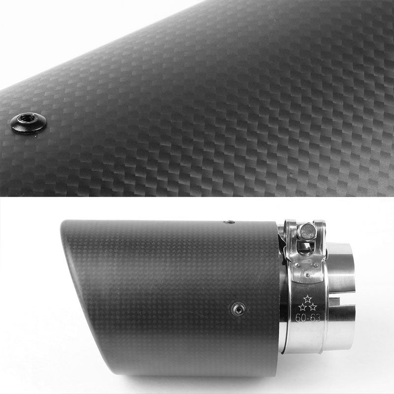 BFC-MUFT-CB-TY02 2.5"Pipe/2.75"Tip/3.5"OD Clamp-On Carbon Filber Pattern Exhaust Muffler End Tip