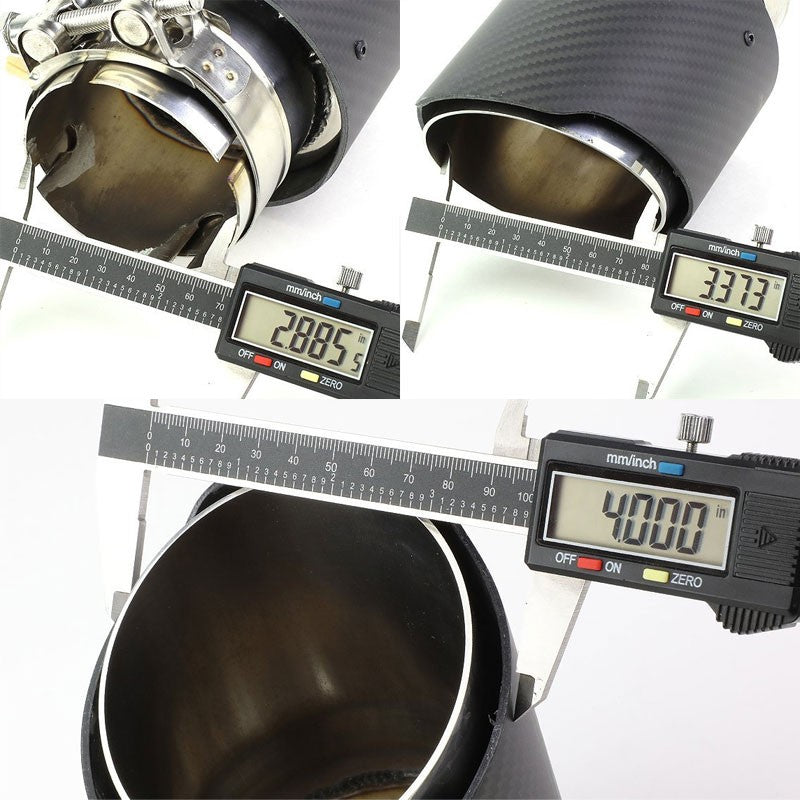 BFC-MUFT-CB-TY03 2.5"Pipe/3.5"Tip/4"OD Clamp-On Carbon Filber Pattern Exhaust Muffler End Tip