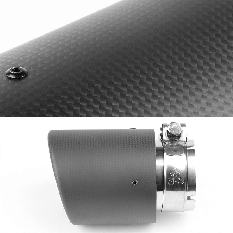 BFC-MUFT-CB-TY04 2.5"Pipe/3.125"Tip/4"OD Clamp-On Carbon Filber Pattern Exhaust Muffler End Tip