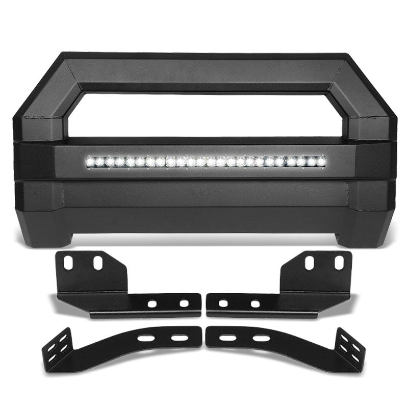 Square Textured Bull Bar Grill Guard+License Bracket+LED Bar For 07-18 Tundra-Grille Guards & Bull Bars-BuildFastCar