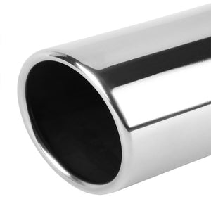 2PCs 3" Inlet Stainless Steel Round Rolled Exhaust Muffler Tip 10.25"L/3.5" Tip-Exhaust Parts-BuildFastCar