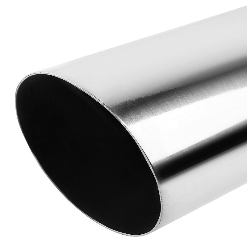 3" Inlet Stainless Steel Round Cut Rolled Exhaust Muffler Tip 11.75"L/3.5" Tip-Exhaust Parts-BuildFastCar