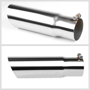 3" Inlet Stainless Steel Round Cut Rolled Exhaust Muffler Tip 11.75"L/3.5" Tip-Exhaust Parts-BuildFastCar
