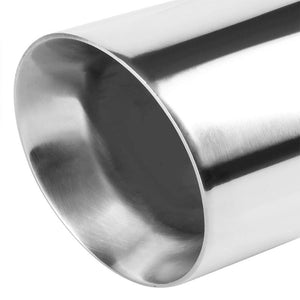 3" Inlet Stainless Steel Round Cut Rolled Exhaust Muffler Tip 7.75"L/4.0" Tip-Exhaust Parts-BuildFastCar