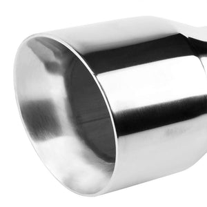 3" Inlet Stainless Steel Round Cut Rolled Exhaust Muffler Tip 8.25"L/4.5" Tip-Exhaust Parts-BuildFastCar