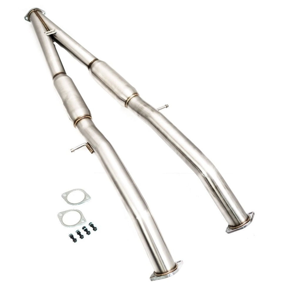 Megan Racing Stainless Steel Exhaust Mid Pipe Downpipe For 16-20 Infiniti Q50-Major Pipe-BuildFastCar