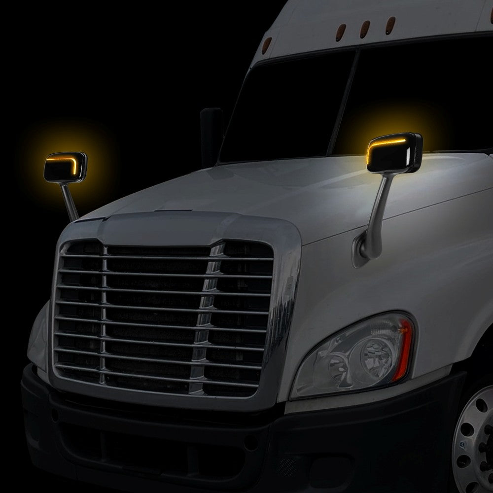 Black 12V L-Pattern LED Turn Signal Side View Mirror 08-17 Cascadia BFC-SVMIR-HY-006-BK