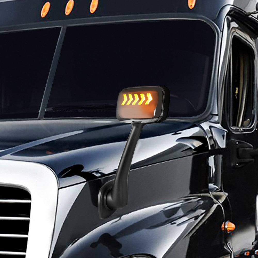 Chrome 12V 5-Arrow LED Turn Signal Side View Mirror 08-17 Cascadia BFC-SVMIR-HY-007-CH