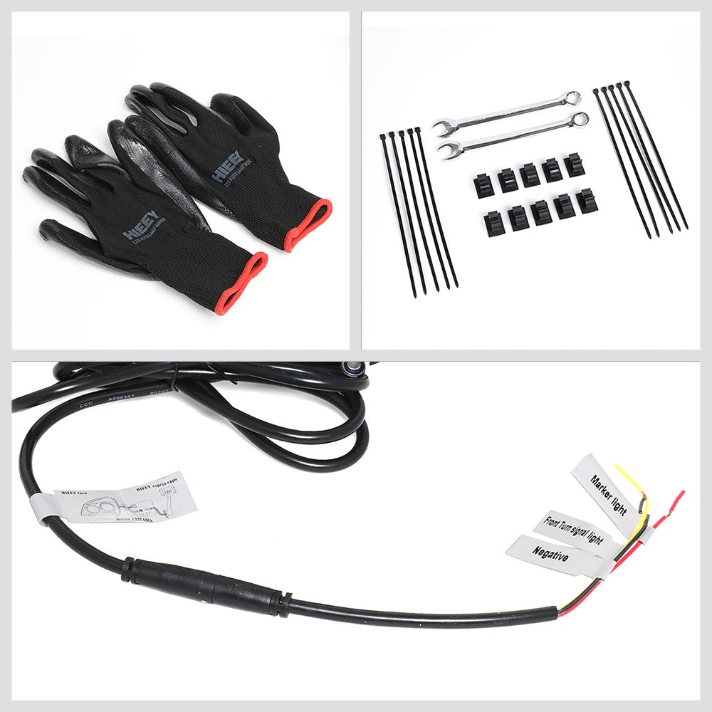 Chrome 12V L-Pattern LED Turn Signal Side View Mirror T680 579 587 BFC-SVMIR-HY-009-CH