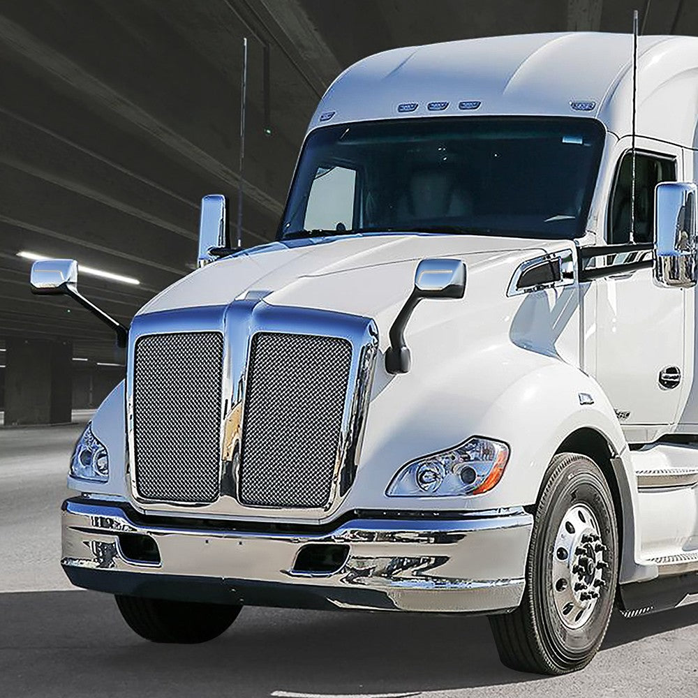 Chrome 12V L-Pattern LED Turn Signal Side View Mirror T680 579 587 BFC-SVMIR-HY-009-CH