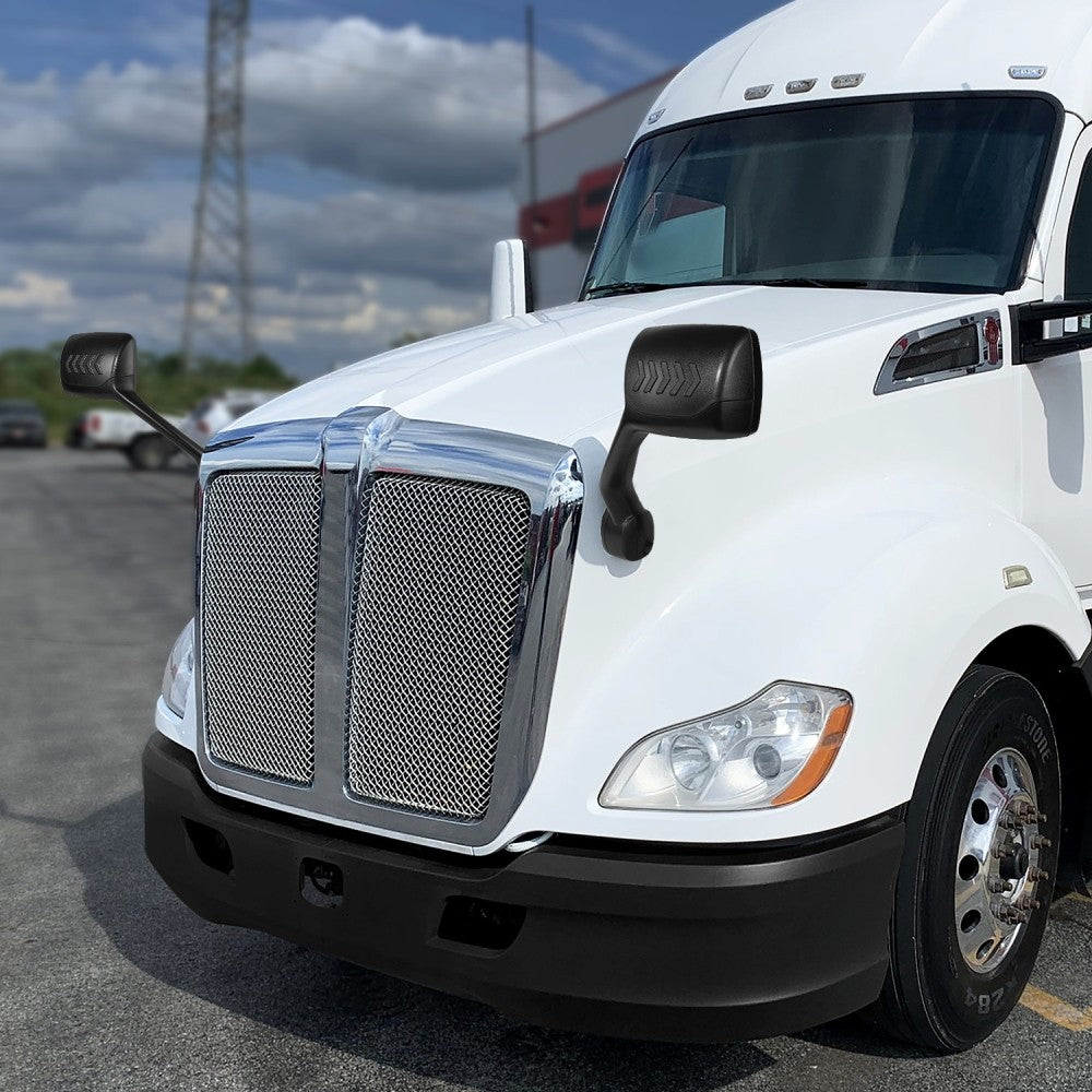 Black 12V 5-Arrow LED Turn Signal Side View Mirror T680 579 587 BFC-SVMIR-HY-010-BK