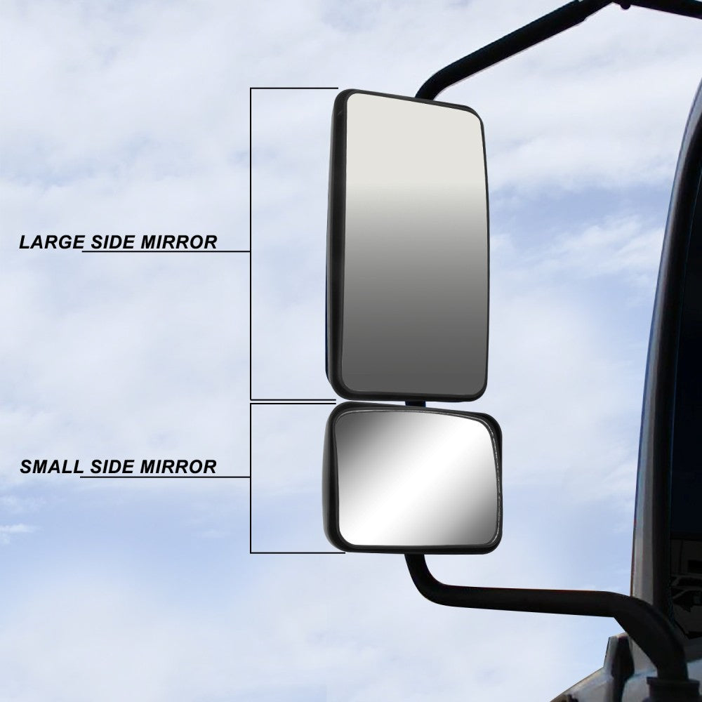 Chrome 12V 3-Strip LED Turn Signal Small Side View Mirror 05-21 Hino BFC-SVMIR-HY-013-CHX2