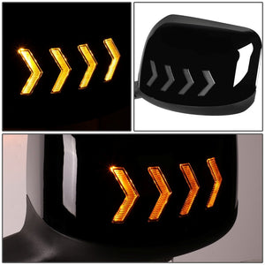 Sequential 4-Arrow LED Signal Black Side View Mirror 18+ Harvester BFC-SVMIR-HY-015-BK