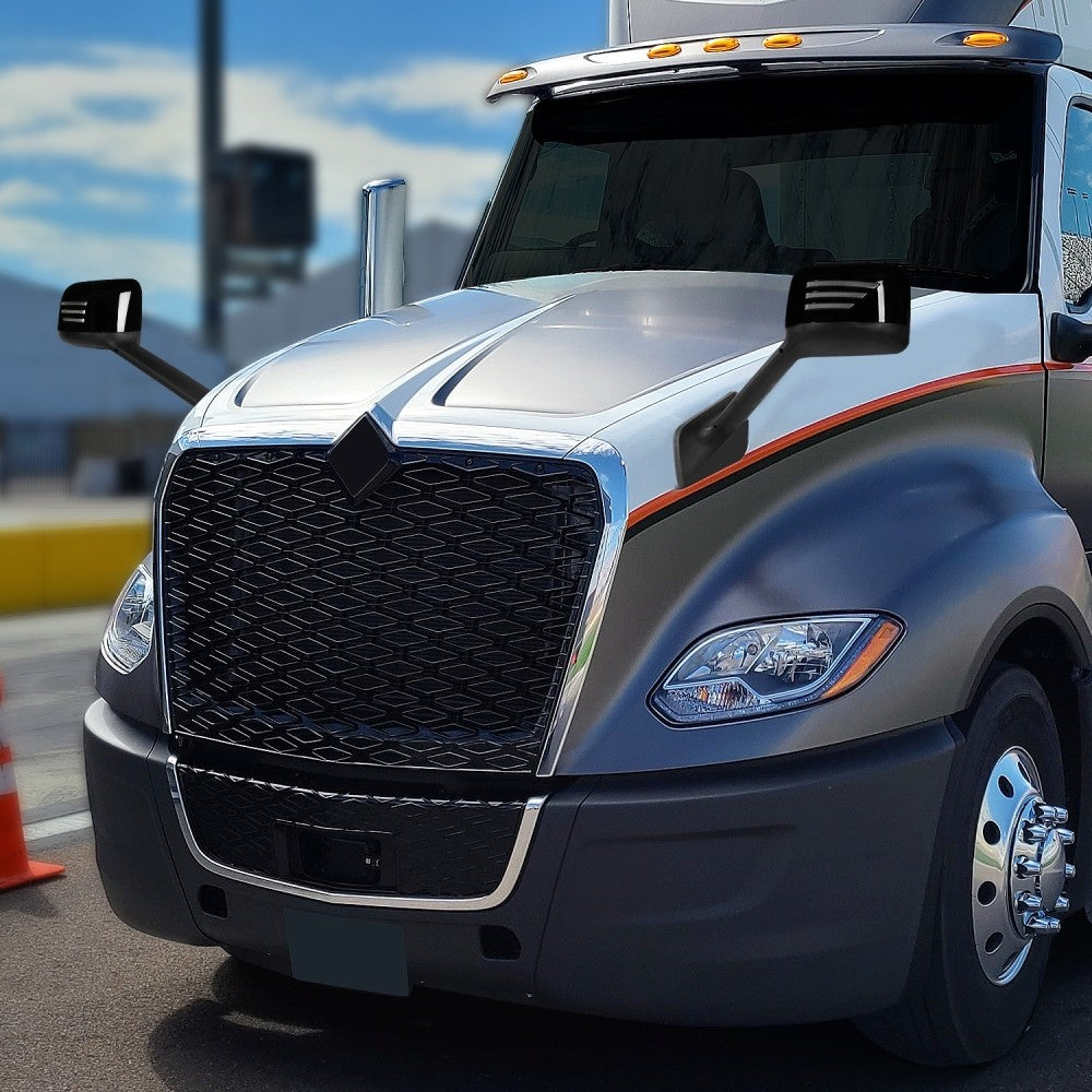 Sequential 3-Strip LED Signal Black Side View Mirror 18+ Harvester BFC-SVMIR-HY-016-BK