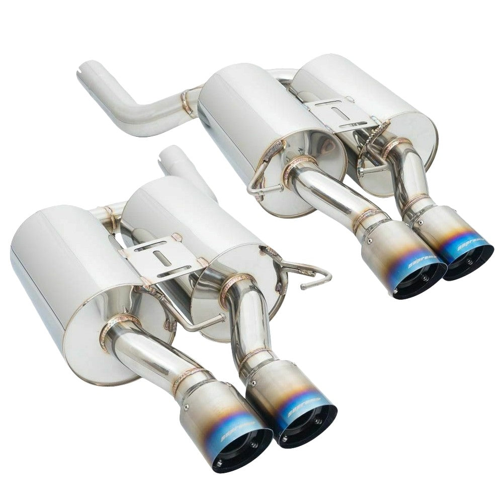 Megan 3" Pipe 3.5" Quad Blue Titanium tips Axleback Exhaust 06-10 M5 MR-ABE-BE60M5-BT-L+R