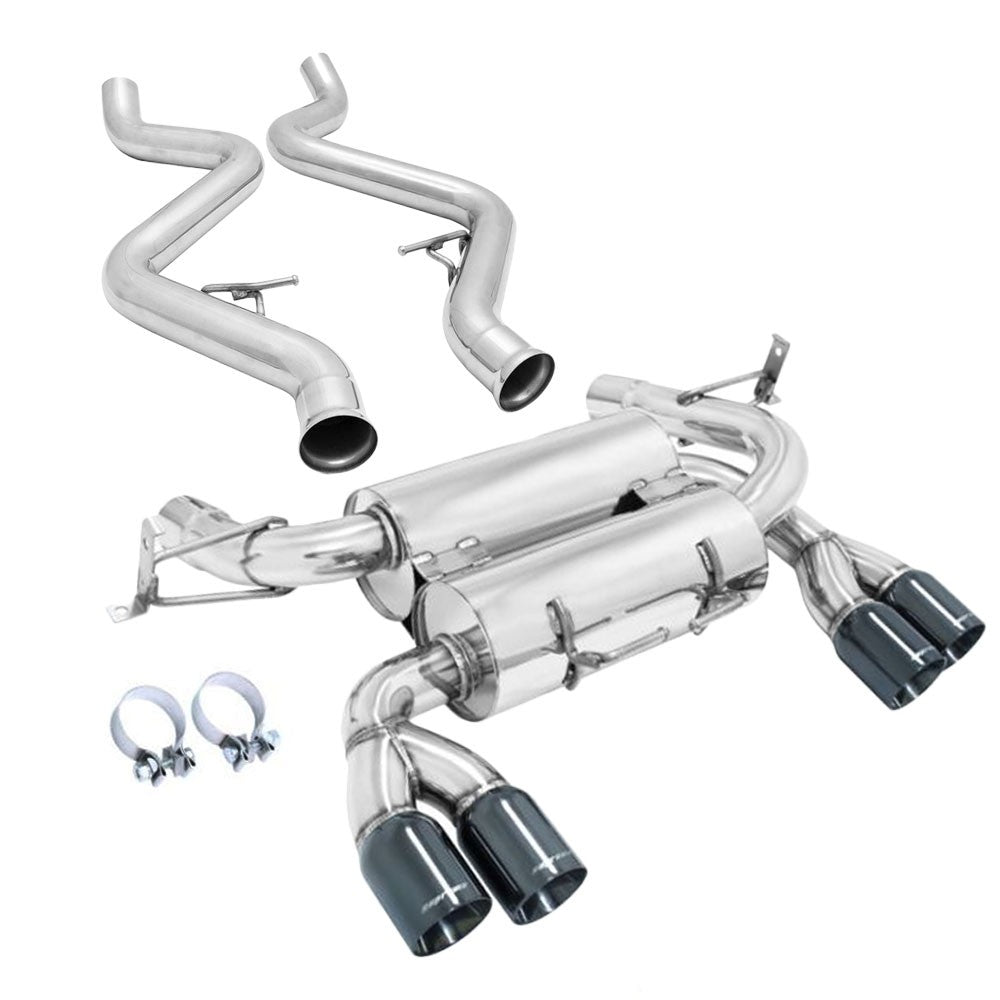 Megan Racing Supremo Axleback Exhaust Black Chrome Tip For 08-13 BMW M3 E90 4DR