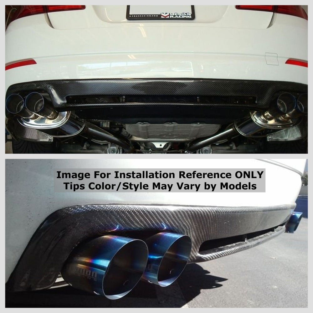 Megan Racing Supremo Axleback Exhaust Black Chrome Tips For 11-16 BMW F10 4DR