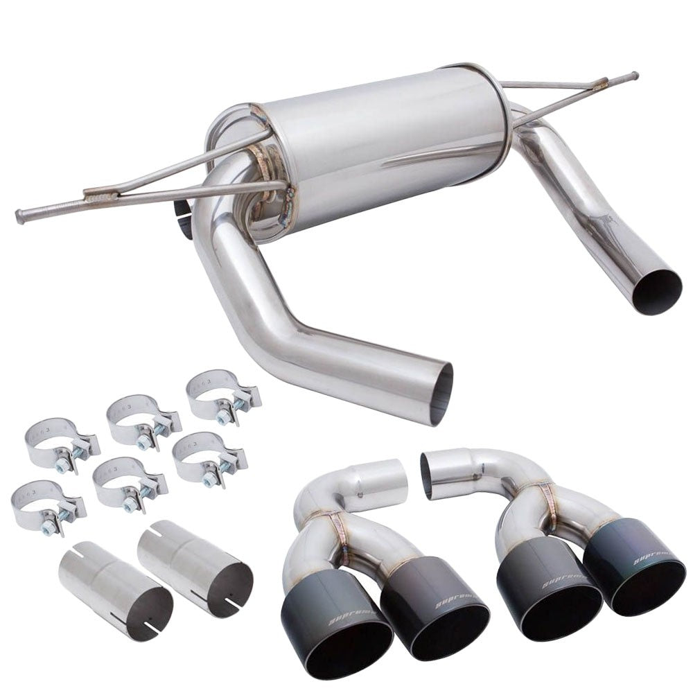 Megan Racing Supremo Axleback Exhaust Black Chrome Tips For 15-UP M3 F80/M4 F82