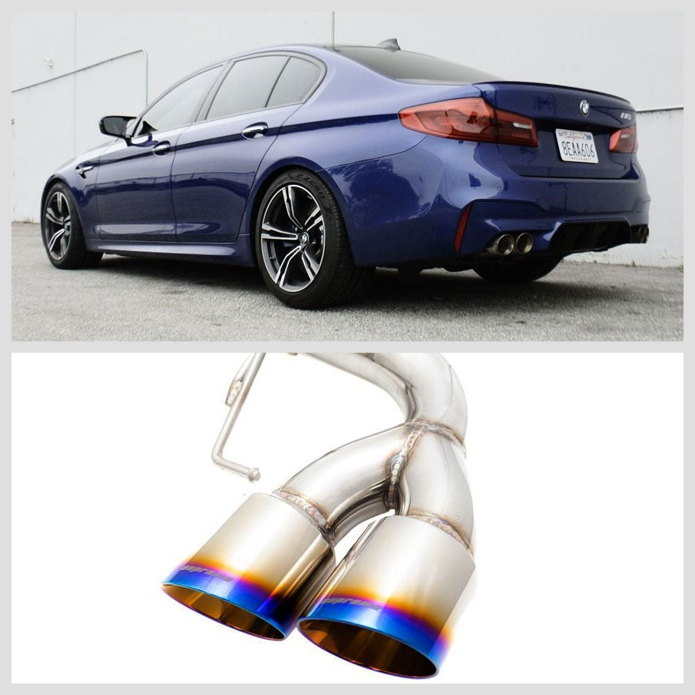 Megan Racing Supremo Axle-Back Exhaust System+Quad Burnt Tip For 18+ BMW M5 F90