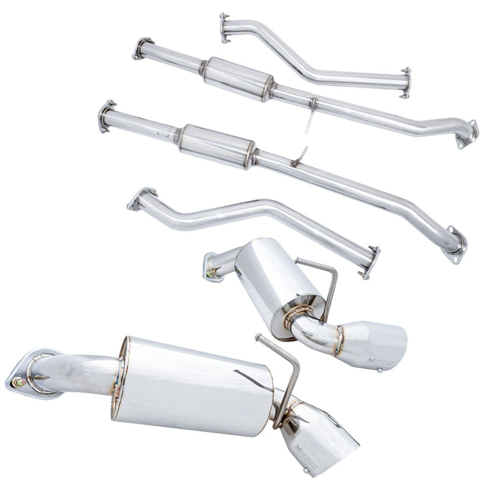 Megan Drift Spec Catback Exhaust Kit 4"Flat Tip+Midpipe For 09-17 370Z/G37 2Dr