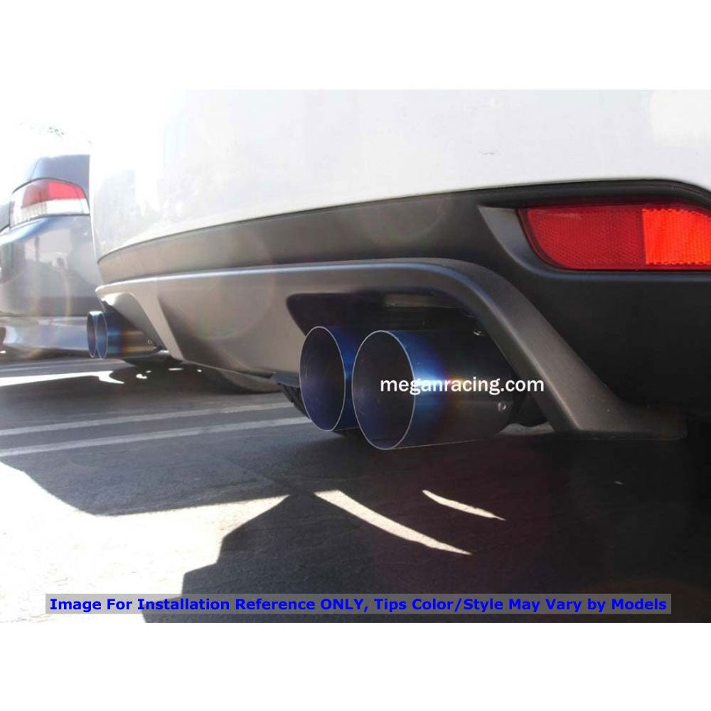 Megan OE-RS Black Catback Exhaust Stainless Tip For 08-14 Subaru WRX/WRX STI HB