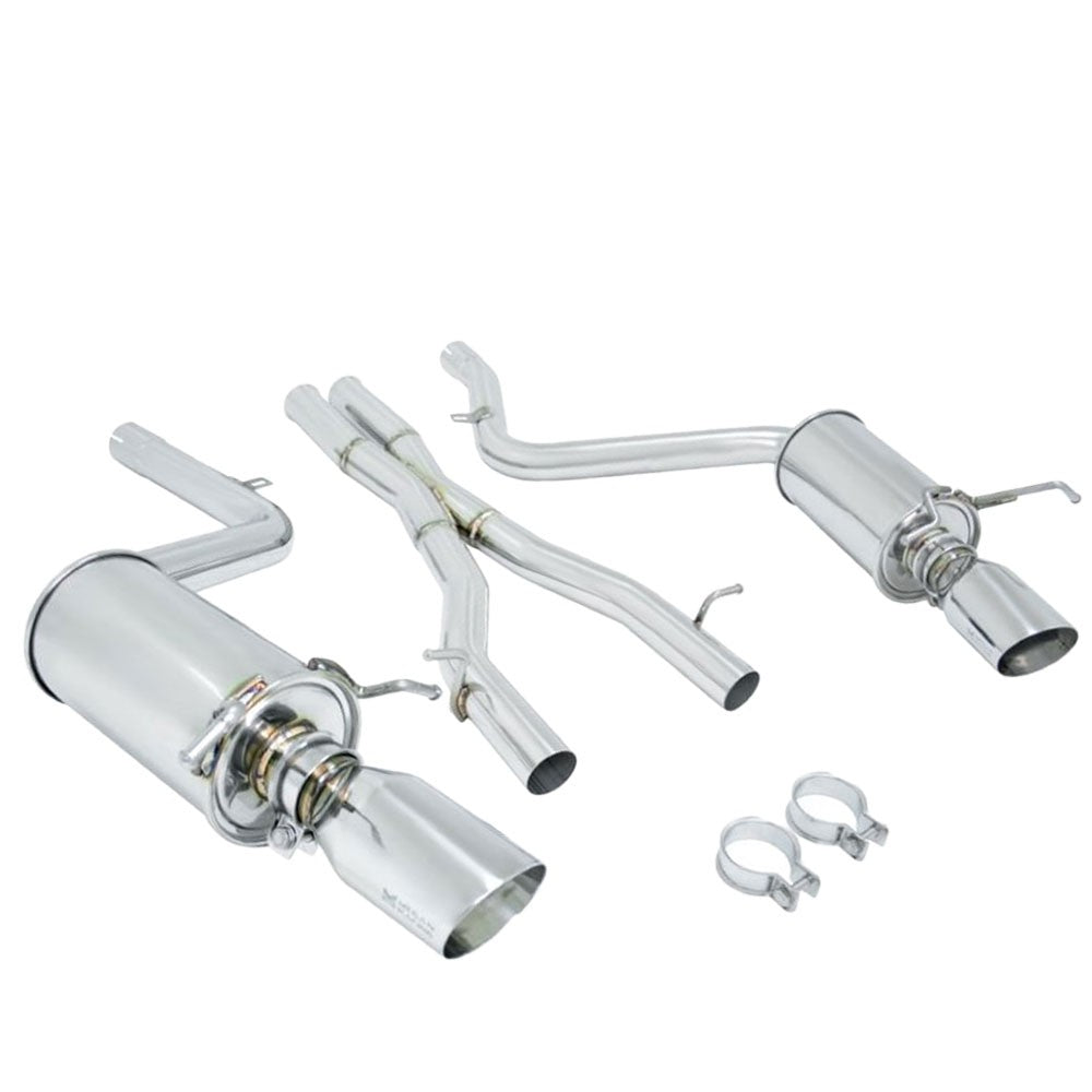 Megan OE-RS Catback Exhaust Kit 4" Rolled Tip+Midpipe For 08-14 C-Class 4DR V6