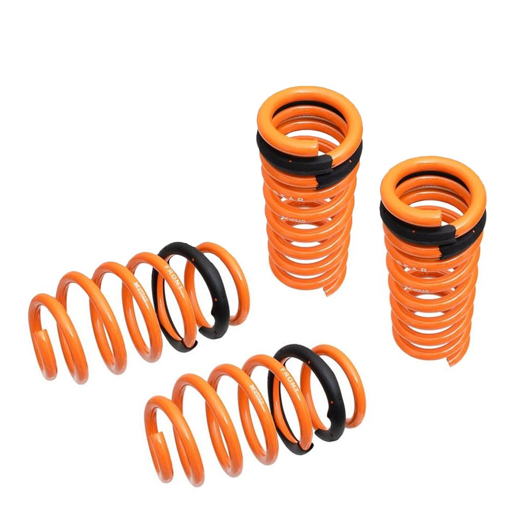 Megan Racing Front Rear Steel Orange Domestic Lowering Springs Kit For 11-16 Dodge Challenger V6