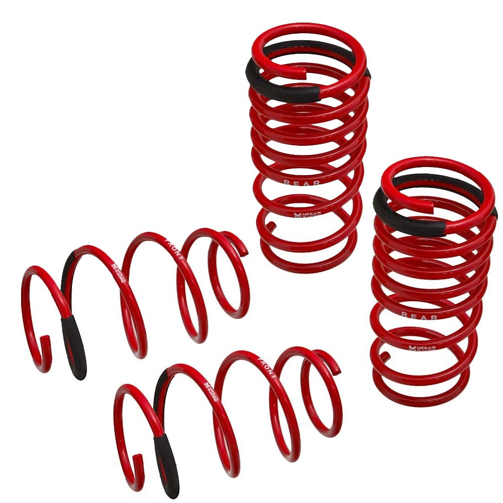 Megan Racing Front Rear Steel Red Euro-Version Lowering Springs Kit For 07-19 Fiat 500