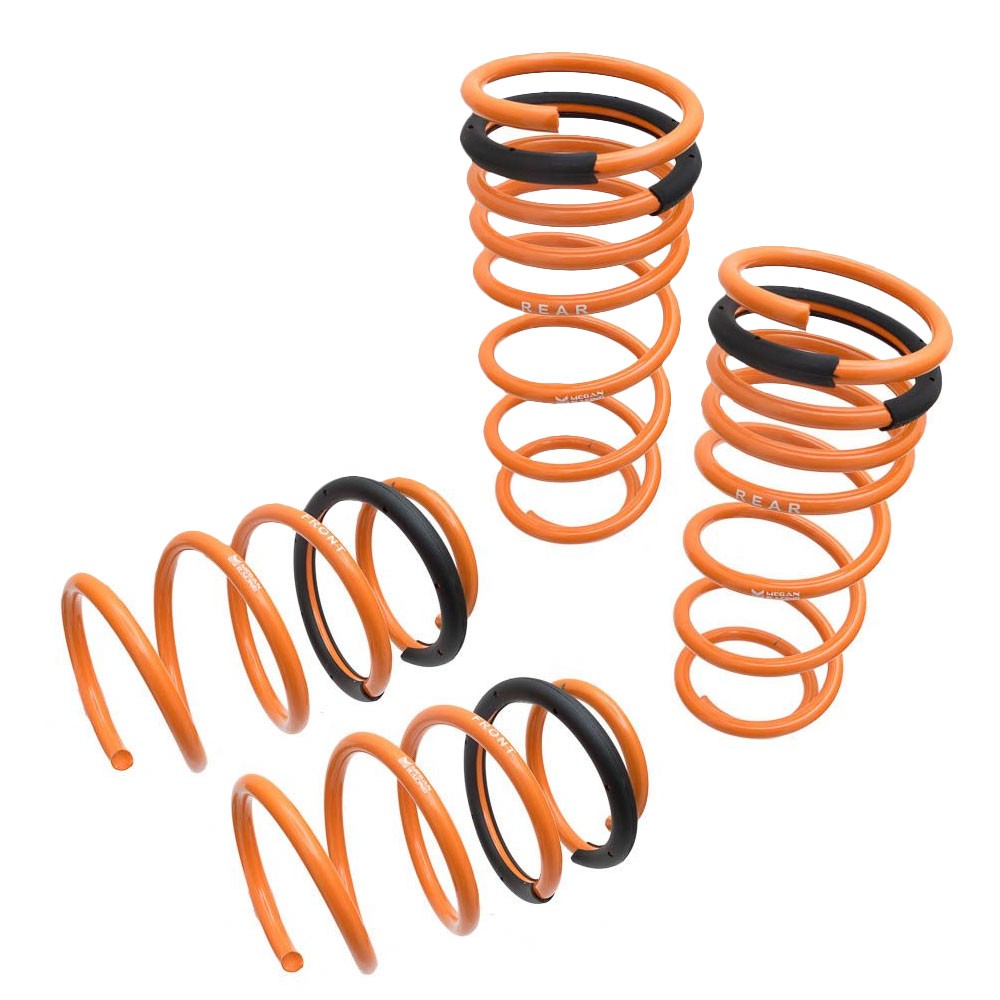 Megan Racing Front Rear Steel Orange Import-Version Lowering Springs Kit For 11-16 Hyundai Elantra