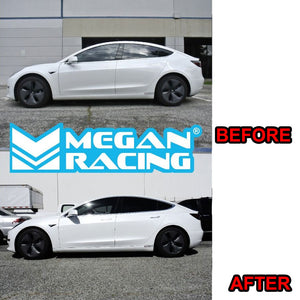 Megan Racing Front Rear Steel Orange Domestic-Version Lowering Springs Kit For 17- Tesla Model 3 AWD