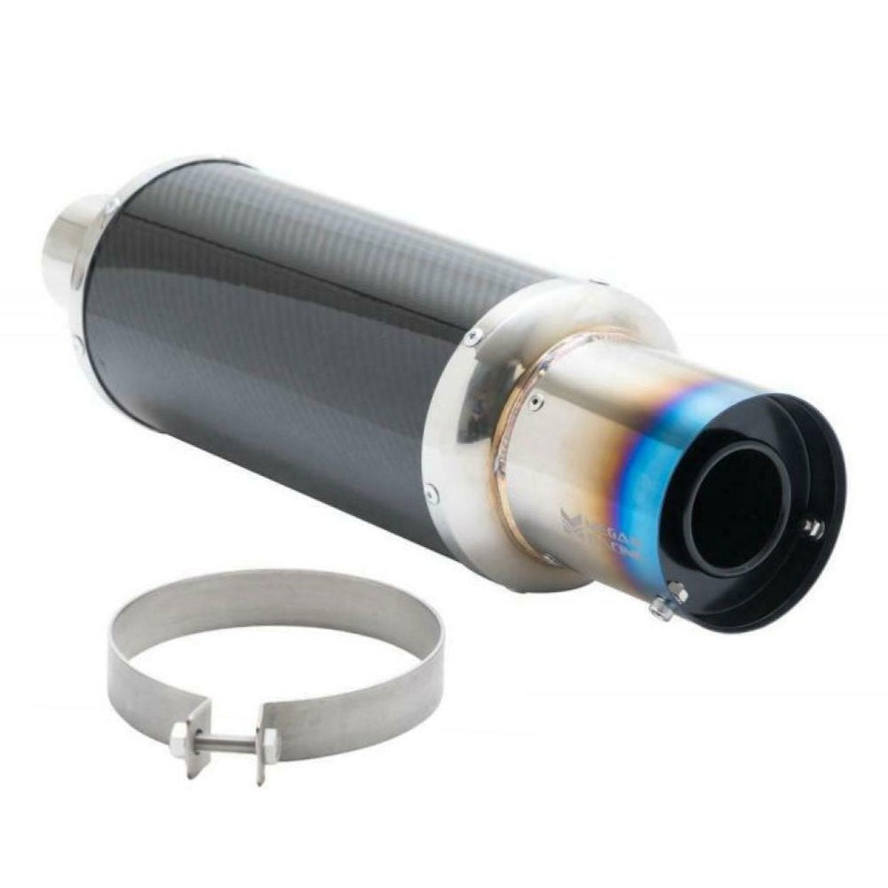 Megan MR-MU-MSPECII3 Black M-SpecII Weld-on Muffler Titanium Flat Tip w/Silencer