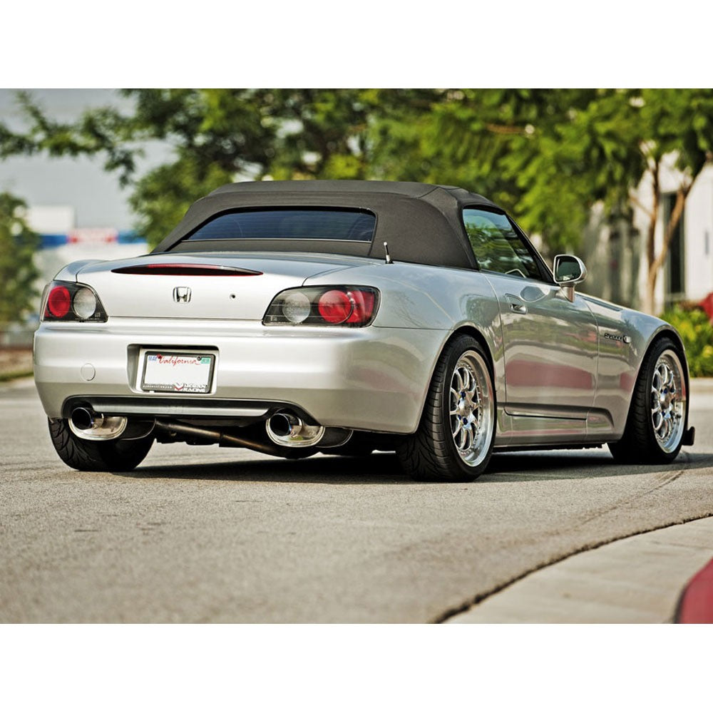 Megan Racing Universal Muffler 3.5" Tip/3" Inlet Silver Chrome Rolled Blue Tip-Exhaust Parts-BuildFastCar