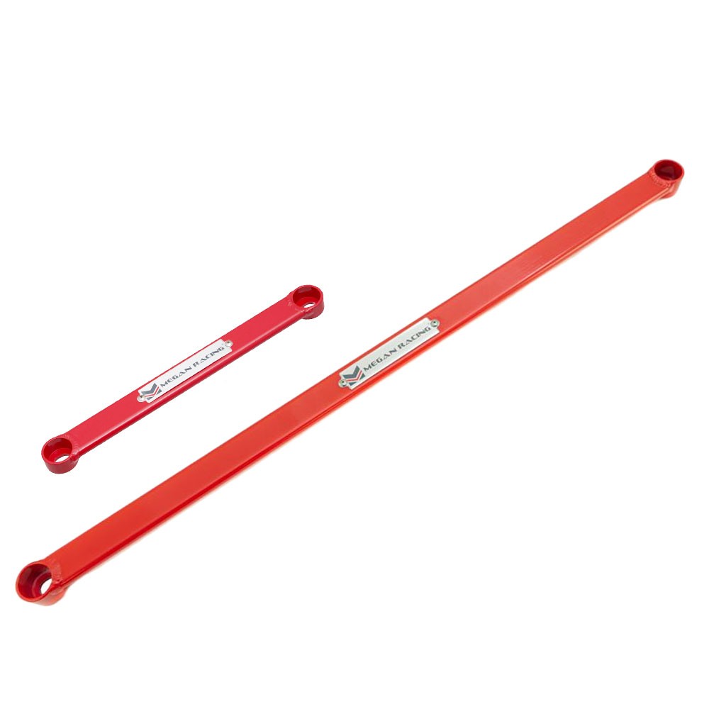 Megan Racing Front & Rear Lower Red Race Spec Strut Bar For 06-11 Honda Civic