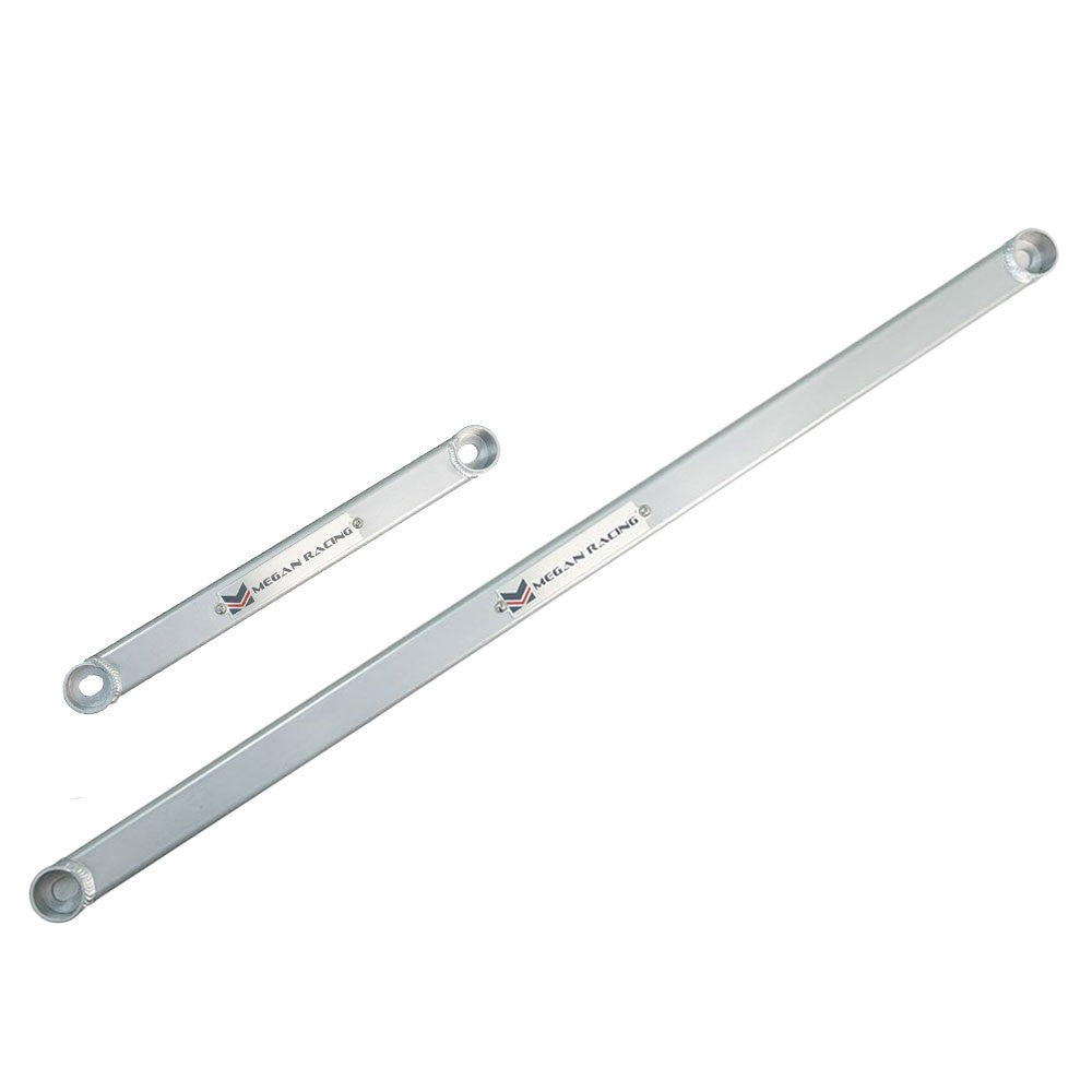 Megan Racing Front & Rear Lower Silver Race Spec Strut Bar For 06-11 Honda Civic