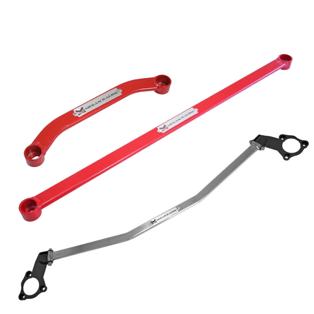 Megan Red Race Spec Front Up/Lo+Rear Lo Strut Tower Bar 12-15 Civic