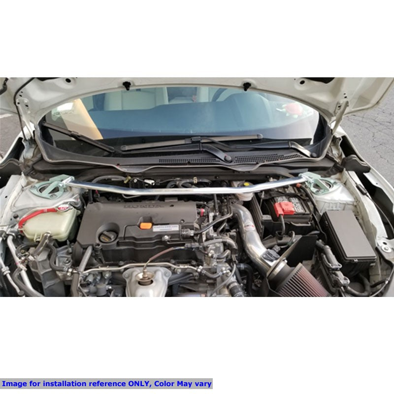 Megan Racing Polish Steel/Aluminum Front Upper Strut Bar For 16-20 Honda Civic MR-SB-HC16FU-1P