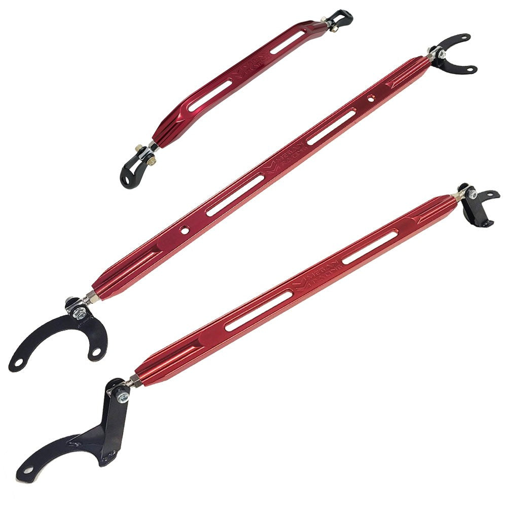 Megan Front &amp; Rear Upper+Rear Lower Strut Tower Bar 92-96 Prelude MR-SB-HP9201FU+RU+RL-R