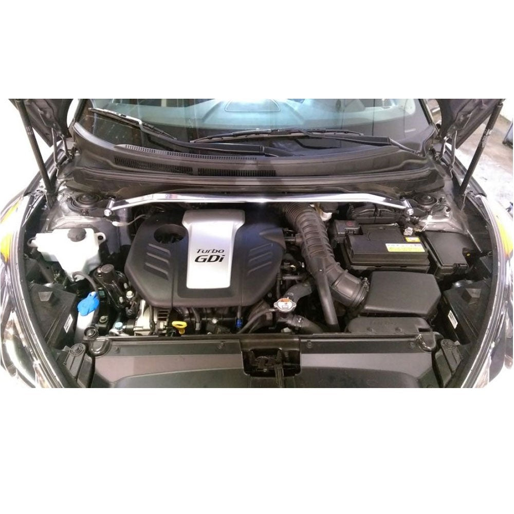 Megan Front Upper Polish Race Tower Brace Strut Bar For 12-19 Hyundai Veloster-Strut Bar & Parts-BuildFastCar