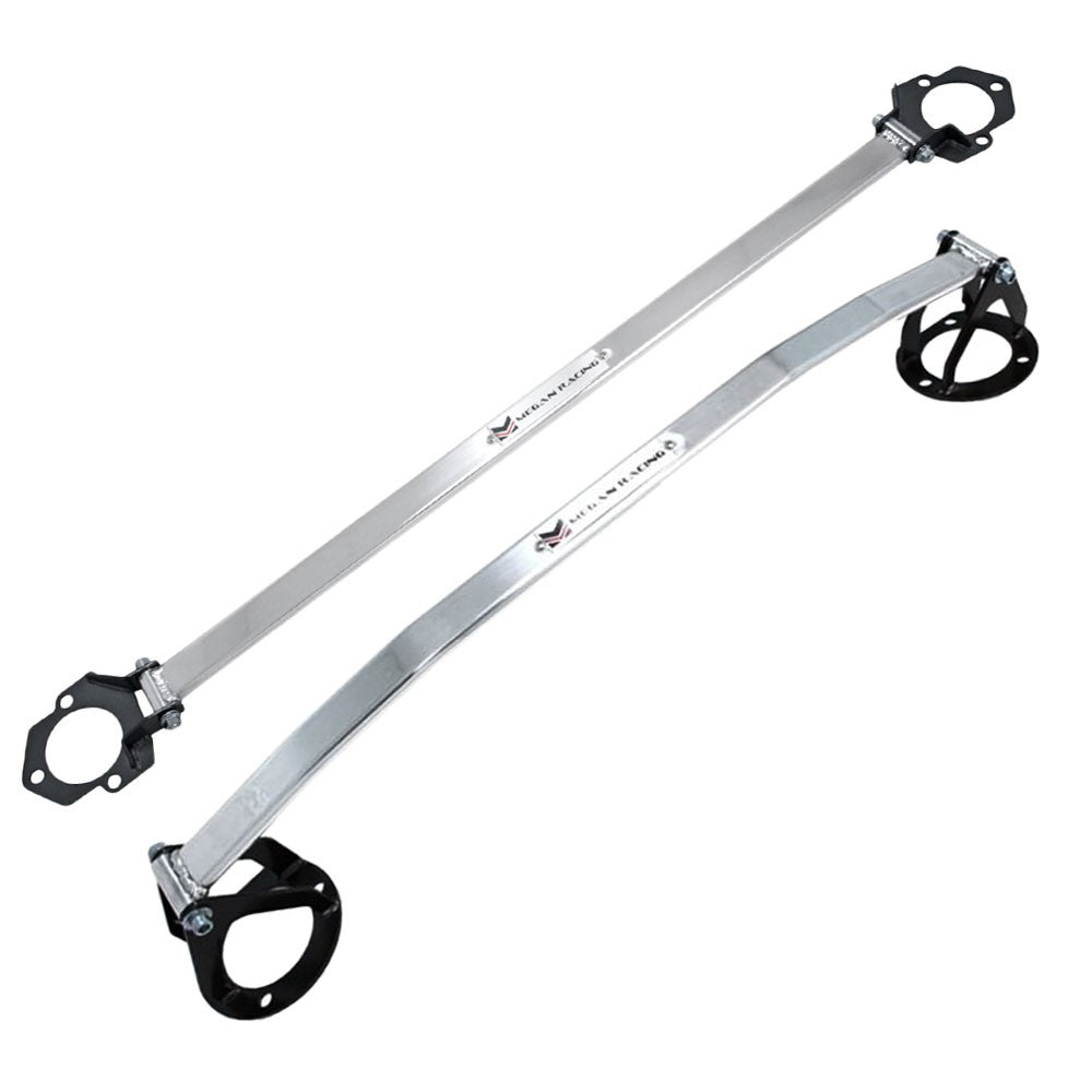 Megan Racing Front &amp; Rear Upper Polish Race Strut Bar For 06-13 IS250/IS350/ISF