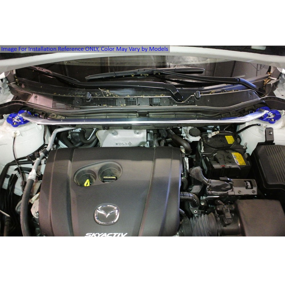 Megan Racing Front Upper Polish Race Tower Brace Strut Bar For 13-17 Mazda CX-5-Strut Bar & Parts-BuildFastCar