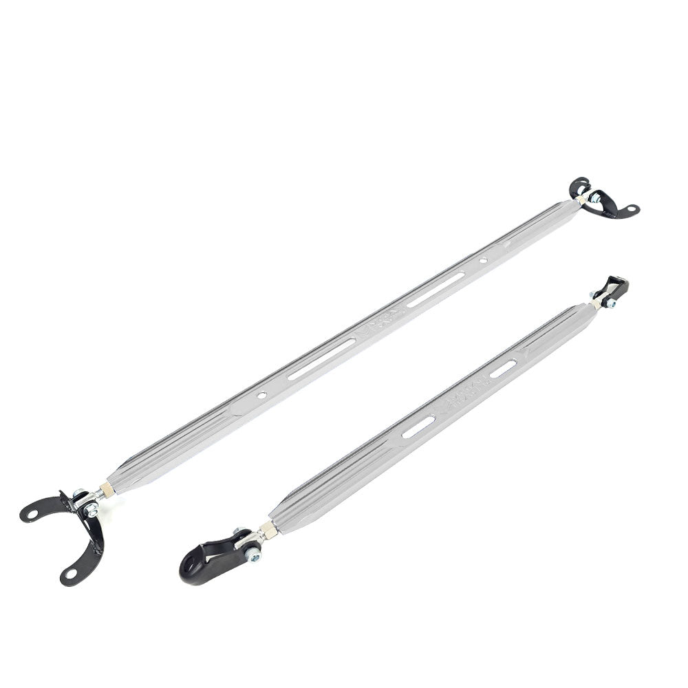 Megan Polish Rear Upper+Rear Lower Strut Tower Brace Bar For 95-99 Eclipse MR-SB-ME95RU+RL-P
