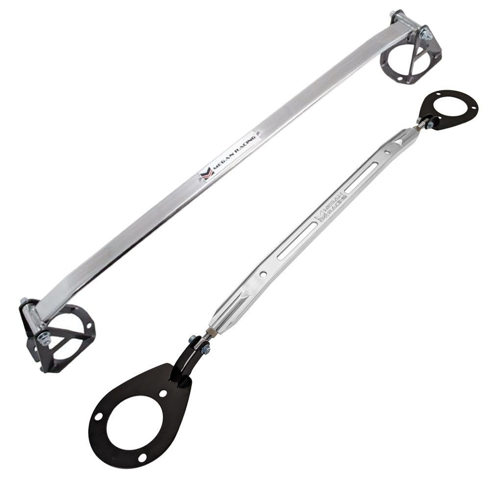 Megan Front&Rear Upper Strut Tower Brace Bar 95-98 240SX S14 MR-SB-NS13FU-P+14RU-1P