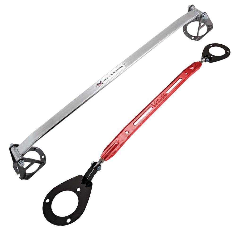 Megan Front&Rear Upper Strut Tower Brace Bar 95-98 Nissan 240SX S14 MR-SB-NS13FU-R+14RU-1P