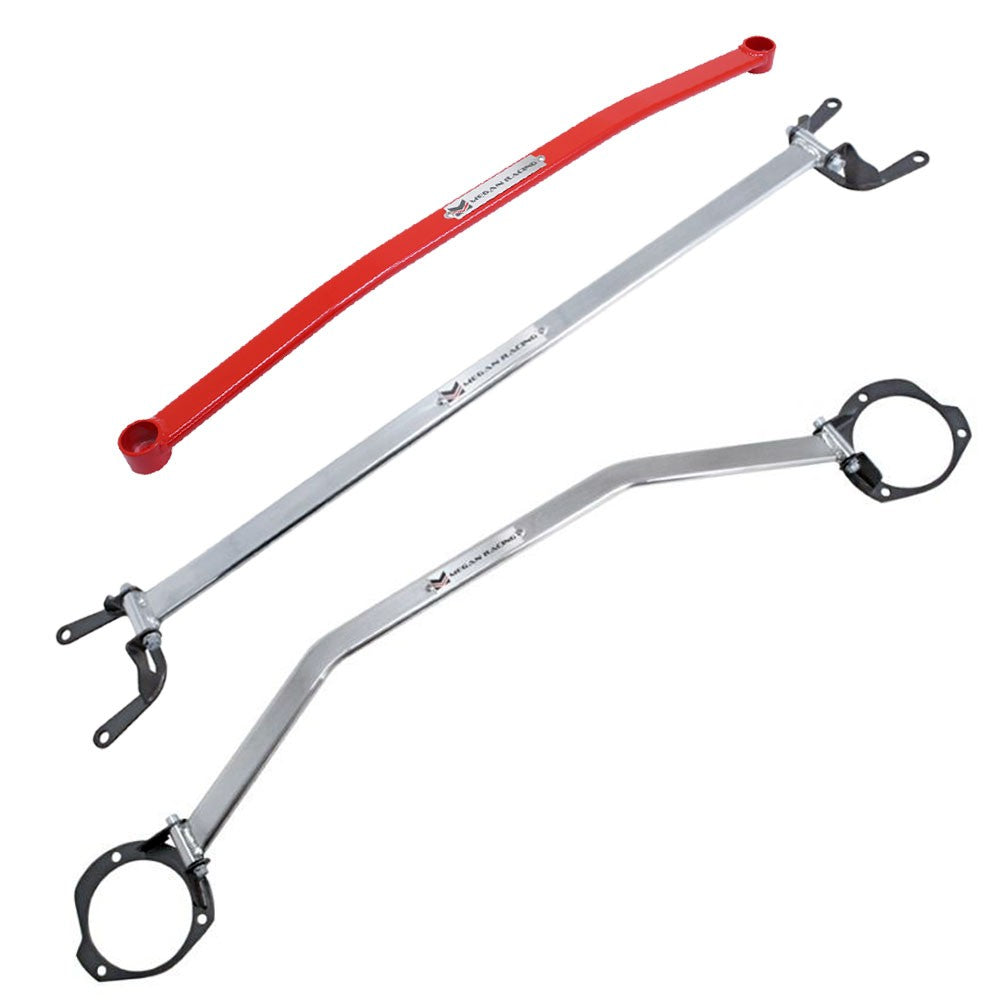 Megan Front&Rear Upper+Rear Lower Strut Tower Bar 08-14 Subaru WRX/STI MR-SB-SI08FU1P+RU1P+RL-R